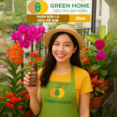 Phân Bón Lá N3M, GreenHome, Chai 20ml , Ra Rễ Cực Mạnh Dùng Chiết Cành, Ngâm Giống, Hiệu Quả Cao