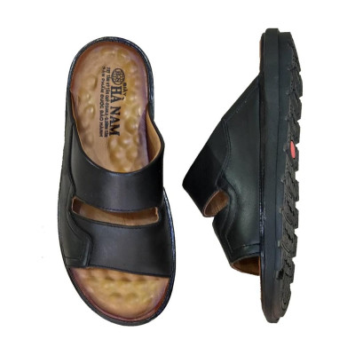 Dép nam quai ngang da bò thật TiTi Đô cao cấp DNA2199