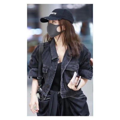 Áo khoát nữ jean mới đen trơn túi trước cực hót cá tính-A3044