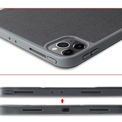 Bao da chính hãng Mutural cao cấp cho iPad Pro 12.9 2020 có khay đựng bút - Đen