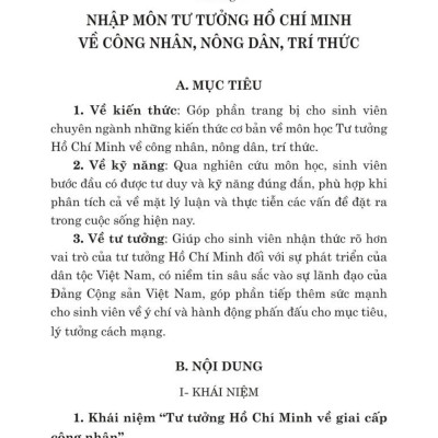 Giáo trình tư tưởng Hồ Chí Minh về công nhân, nông dân, trí thức ( bản in 2024)