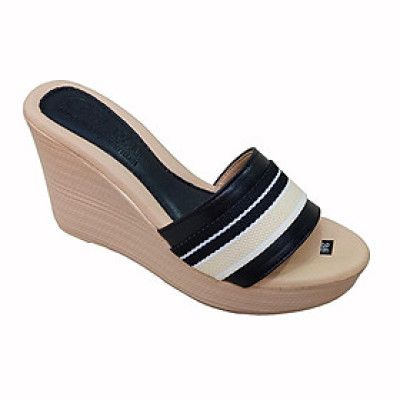 Dép Nữ Quai Ngang Đế Xuồng HÀ NAM Da Bò Thật Cao Cấp 9cm DNU2160