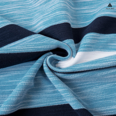 Áo Polo nam ngắn tay kẻ ngang xanh dương-navy ALGPLO86