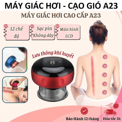 Máy Giác Hơi Cạo Gió Điện Cầm Tay Nhật Bản: Massage 6 Chế Độ, Giảm Đau Nhanh Chóng, ĐÈN TRANG TRÍ