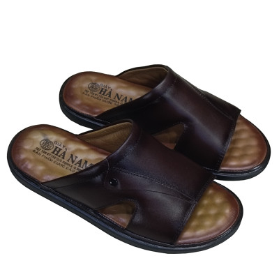 Dép nam quai ngang da bò thật TiTi Đô cao cấp DNA2202