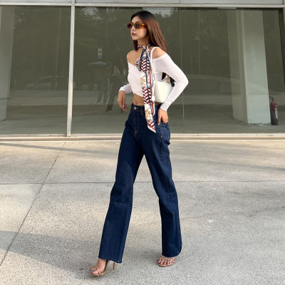 Quần Jean Nữ Ống Rộng Lưng Cao Aaa Jeans