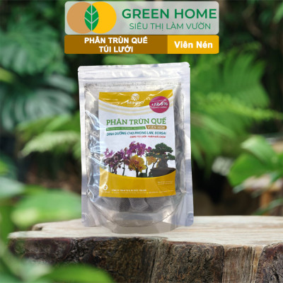 Phân Trùn Quế Viên Nén Greenhome, Lavamix, Túi lưới, Bao 36 Túi,  Dinh Dưỡng Hữu Cơ, Không Mùi, Tốt Cho Lan, Bonsai, Rau
