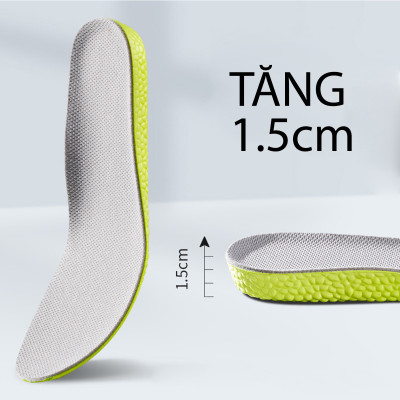 Lót giày tăng chiều cao,  tăng 1.5 cm/ 2.5cm/3.5cm chất liệu PU êm chân, thoáng khí - BuyBox - BBPK367