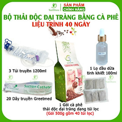 Bộ thải độc đại tràng bằng cà phê (Liệu trình 40 ngày), thải độc cà phê, thụt tháo đại tràng