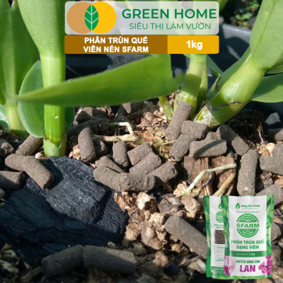 Phân Trùn Quế Viên Nén Greenhome, Sfarm, Bao 1kg, Dinh Dưỡng Hữu Cơ, Không Mùi, Tốt Cho Lan, Bonsai, Rau, Cây Ăn Trái