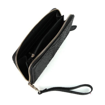 Ví nữ da trăn Huy Hoàng 1 khóa Vip màu đen HC3335