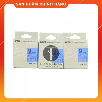Nhãn in Tepra SC9BW (LC-3LBP) - Chữ đen nền dương 9mm x 8m - Hàng nhập khẩu