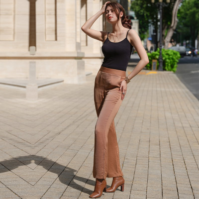 Quần Ống Suông Quần Xẻ Tà Thời trang thiết kế Hity PAN046 (Cafe Latte)