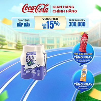 Combo 2 Lốc 4 Chai Thức Uống từ Sữa Chua Nutriboost Vị Việt Quất 170ml/Chai Cocacola_freeship_TK