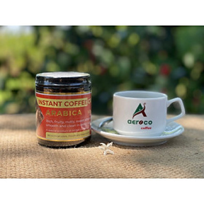 Lọ thủy tinh 45g_Cà phê AEROCO hòa tan sấy lạnh thăng hoa 100% Arabica