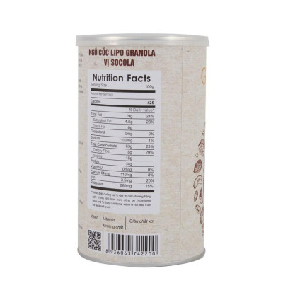Ngũ cốc dinh dưỡng Granola Lipo 300g vị Chocolate