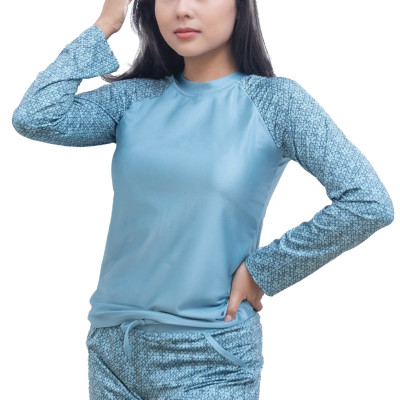 Áo bơi 2 lớp tay dài LMcation Quinn - Xanh ngọc thổ cẩm