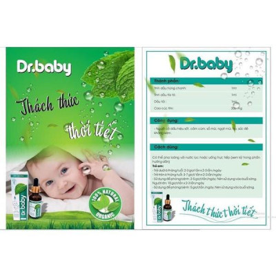 Tinh Dầu Húng Chanh Dr.baby - Phòng bé có dấu hiệu sốt, cảm cúm, ho, sổ mũi 30ml