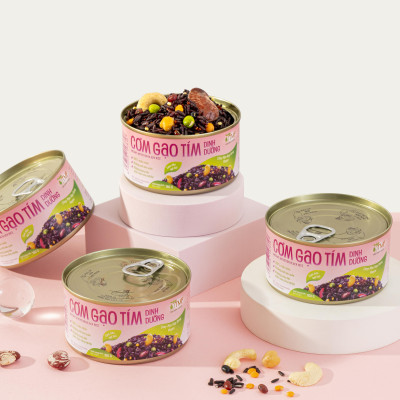 Combo 2 lon cơm gạo tím và cơm gạo lứt dinh dưỡng ăn liền TÂM MINH FOODS