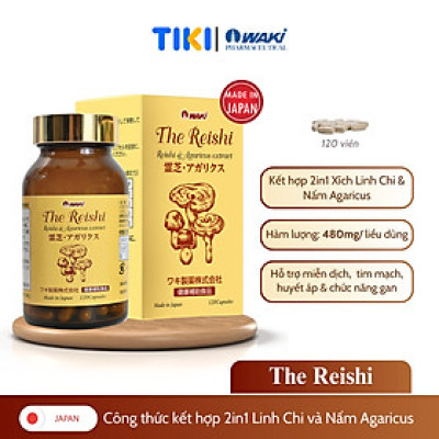 THE REISHI - Viên Uống Kết Hợp 2IN1 Xích Linh Chi và Nấm Agaricus Điều Hòa Huyết Áp, Tim Mạch, Tăng Cường Chất Lượng Giấc Ngủ  Nhật Bản 120 viên