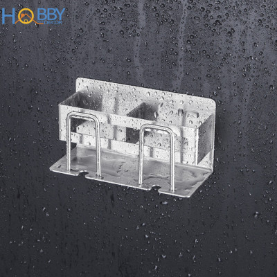 Kệ đựng bàn chải đánh răng 2 ngăn inox 304 Hobby home decor CD3M