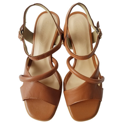 Giày Sandal Cao Gót Da Bò BIGGBEN Cao 5 Phân SDCG144