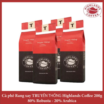 Traditional Blend Thùng 12 gói Cà phê Rang xay Truyền thống Highlands Coffee 200g