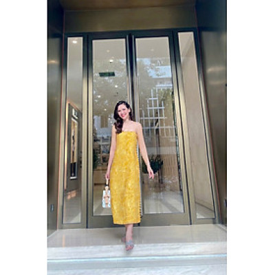 ĐẦM HAI DÂY SUÔNG LINEN KIM DIỆP DRE208FLORAL thời trang thiết kế Hity