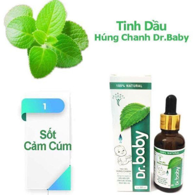 Tinh Dầu Húng Chanh Dr.baby - Phòng bé có dấu hiệu sốt, cảm cúm, ho, sổ mũi 30ml
