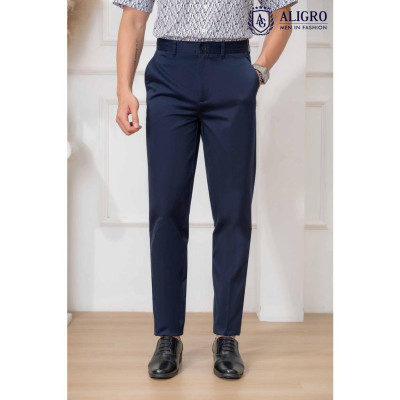 Quần kaki nam Aligro form slimfit màu xanh cẩm, chất liệu kaki cotton mềm, chuẩn form, co giãn nhẹ, tôn dáng  ALGK071