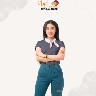 Áo Phông Nữ Cổ Tròn Màu THAN CHÌ 100% Cotton Cao Cấp, Công Nghệ Khử Mùi Ag+, An Toàn Cho Da - Gold Rhino