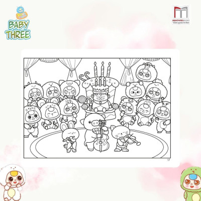 Sách Tô Màu - Baby Three 12 Con Giáp Ở Vương Quốc Ngọt Ngào - Minh Thắng