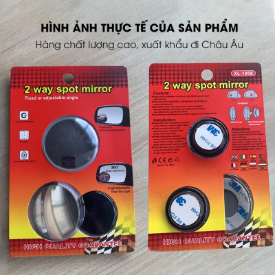 Bộ 2 Gương cầu lồi ô tô Hàng Xuất Khẩu Mỹ, tráng bạc dày công nghệ gương Bỉ TÂM LUÂN Chổi lau tẩm dầu - Hàng chính hãng