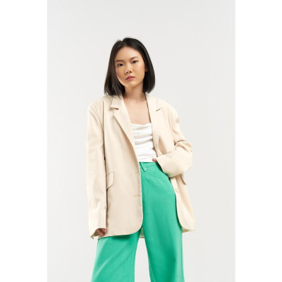 DOTTIE - Quần jeans dài ống rộng nữ xanh lá Q0282