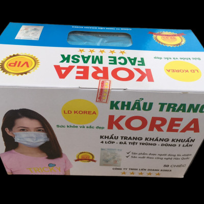 KHẨU TRANG Y TẾ KOREA, 04 LỚP (1 HỘP/50 CHIẾC/5 TÚI NILON)