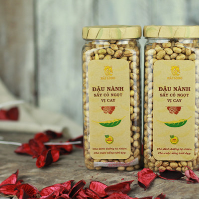 Combo Đậu Nành Sấy Cỏ Ngọt Vị Cay Hải Long (230g) + Hạt Điều Rang Muối Tách Vỏ Lụa Hải Long (250g)