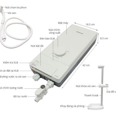 Máy Nước Nóng Trực Tiếp Không Bơm Panasonic DH-4MS1VW (4500W) - Hàng chính hãng